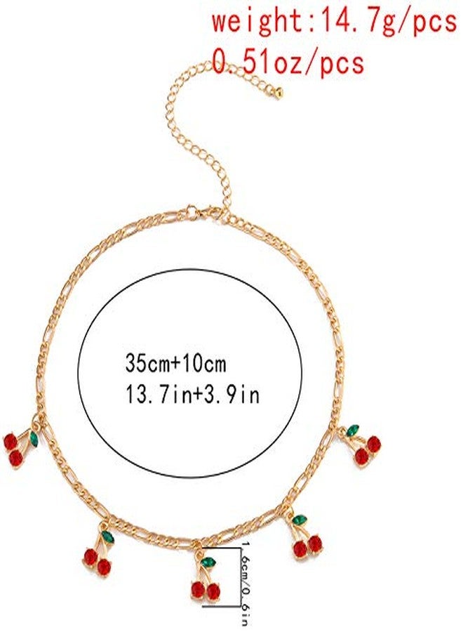 ALAIX Women's Gold Chain Necklace Gold Chain Choker Necklace with Cherry Pendant for Women Teen Girls - Image 4